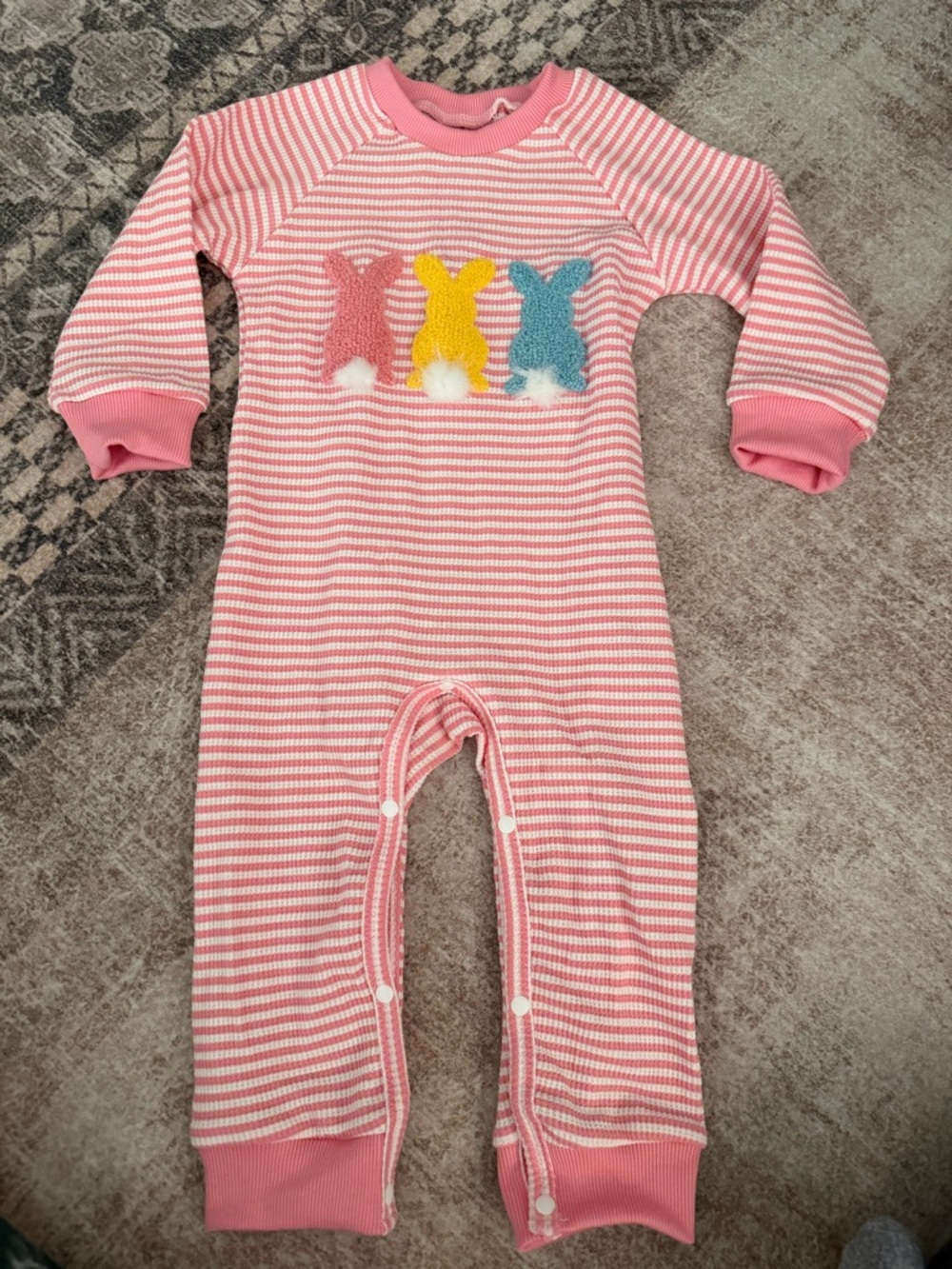Easter Bunny Striped Onesie Romper
